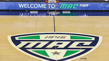 MAC basketball court logo