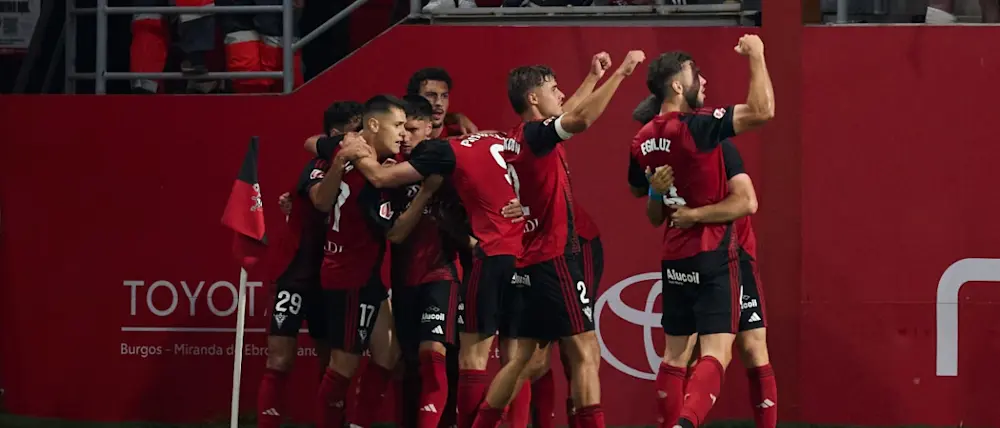 football 2025 second division mirandes goal celebration