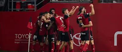 football 2025 second division mirandes goal celebration