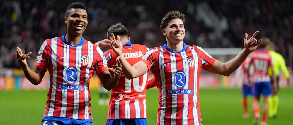 football 2025 champions league atletico madrid reinildo julian alvarez goal celebration