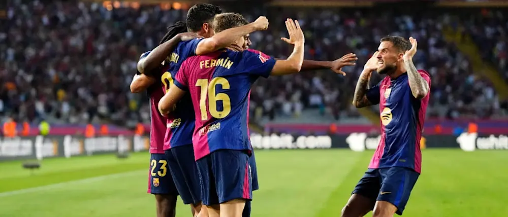 football 2024 laliga barcelona fermin celebration goal