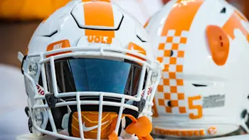 Tennessee Football Helmet White Checkerboard
