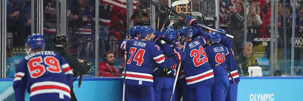 USA Men's Hockey Celebration Olympics 2026
