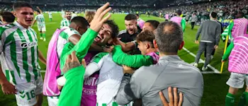 football 2024 conference league real betis goal celebration last minute
