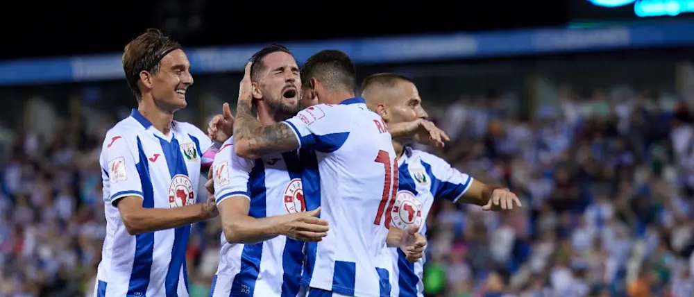 football 2023 laliga leganes players celebration
