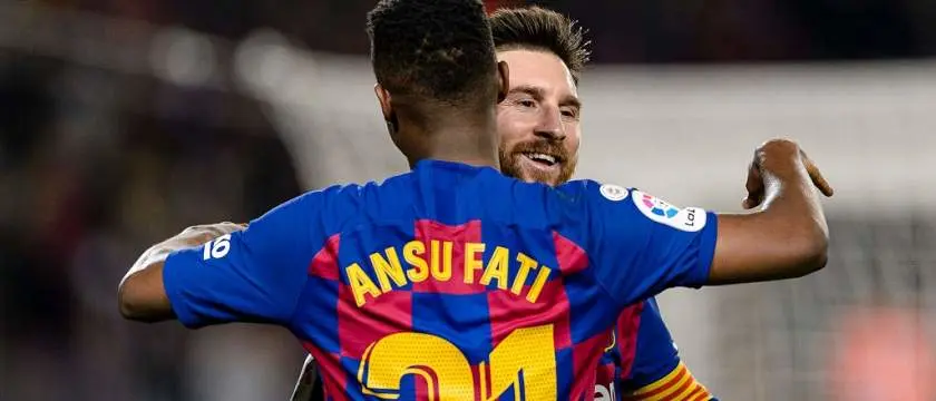 r football liga barcellona ansufatimessi