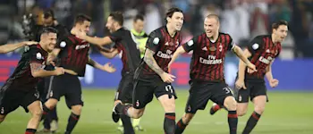 r football milan players celebrating