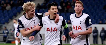 football 2025 europa league tottenham son goal celebration
