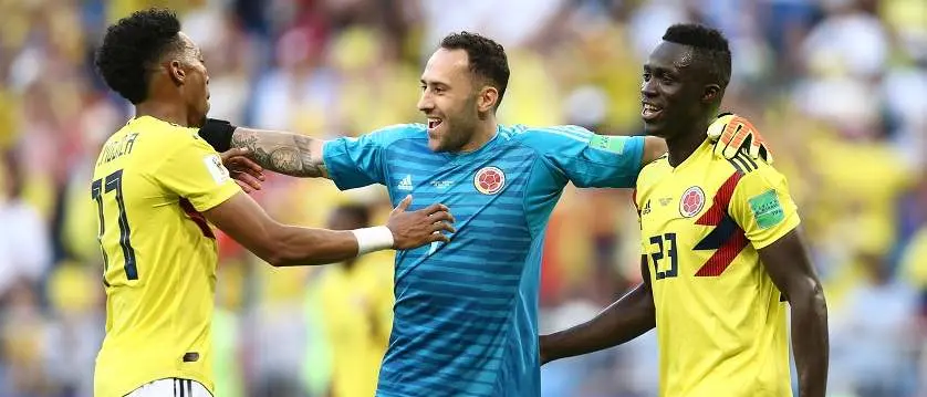 r football worldcup colombia players celebrating new