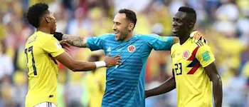 r football worldcup colombia players celebrating new