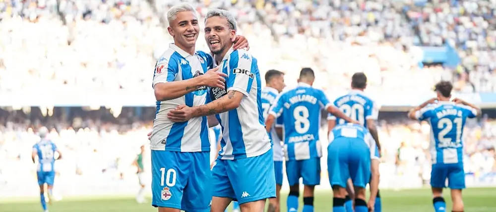 football 2024 ligahypermotion deportivo yeremay goal celebration