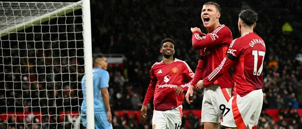 football 2024 england premier league manchester united hojlund goal celebration